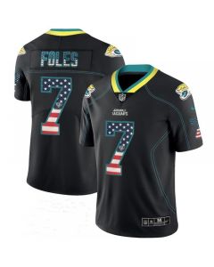 Men's Jacksonville Jaguars #7 Nick Foles Black USA Flag Fashion Limited Stitched Jersey
