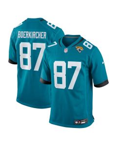 Men's Jacksonville Jaguars #87 Nate Boerkircher Teal 2026 NFL Draft Game Jersey