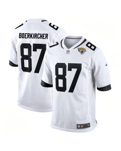 Men's Jacksonville Jaguars #87 Nate Boerkircher White 2026 NFL Draft Game Jersey (White)