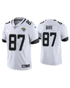 Men's Jacksonville Jaguars #87 Tyler Davis White Vapor Untouchable Limited Stitched Jersey