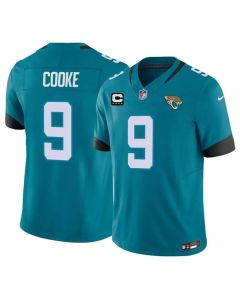 Men's Jacksonville Jaguars #9 Logan Cooke Teal 2026 4-Star C Patch Vapor F.U.S.E. Limited Jersey