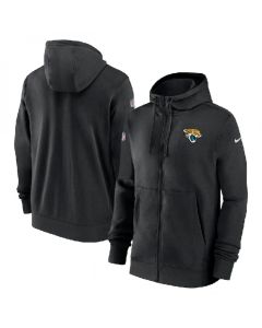 Men's Jacksonville Jaguars Black Sideline Club Performance Full-Zip Hoodie