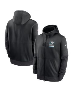 Men's Jacksonville Jaguars Black Sideline Impact Lockup Performance Full-Zip Hoodie