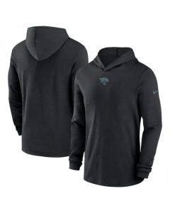 Men's Jacksonville Jaguars Black Sideline Performance Long Sleeve Hoodie T-Shirt