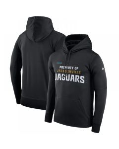 Men's Jacksonville Jaguars Black Sideline Property Of Performance Pullover Hoodie
