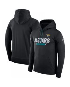 Men's Jacksonville Jaguars Black Sideline Team Name Performance Pullover Hoodie