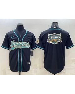 Men's Jacksonville Jaguars Black Team Big Logo With Patch Cool Base Stitched Baseball Jersey