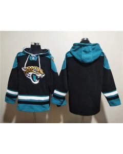 Men's Jacksonville Jaguars Blank Black Ageless Must-Have Lace-Up Pullover Hoodie