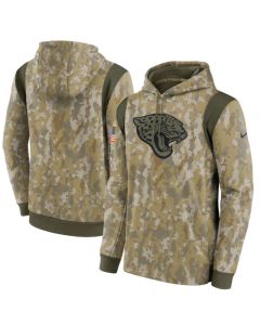 Men's Jacksonville Jaguars Camo 2021 Salute To Service Therma Performance Pullover Hoodie