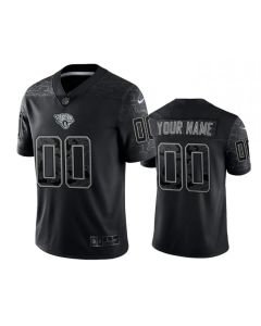 Men's Jacksonville Jaguars Customized Customized Black Reflective Limited Stitched Jersey