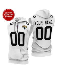 Men's Jacksonville Jaguars Customized White Limited Edition Sleeveless Hoodie