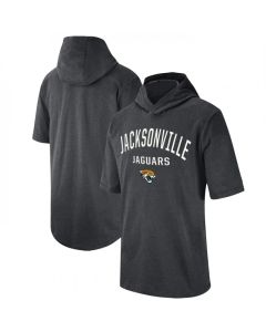 Men's Jacksonville Jaguars Heathered Charcoal Sideline Training Hoodie Performance T-Shirt
