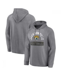 Men's Jacksonville Jaguars Heathered Gray No Time Off Raglan Pullover Hoodie