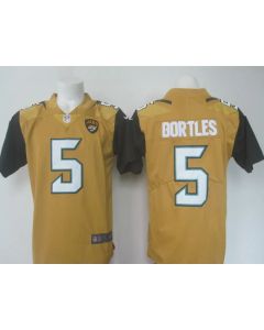 Men's Jaguars #5 Blake Bortles Gold Limited Rush Stitched NFL Jersey