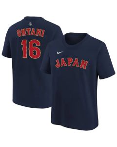Men's Japan Baseball #16 Shohei Ohtani Navy 2026 World Baseball Classic Name & Number T-Shirt (Navy)