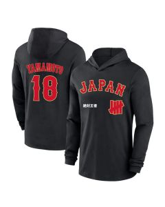 Men's Japan Baseball #18 Yoshinobu Yamamoto Black 2026 World Baseball Classic Club Hoodie