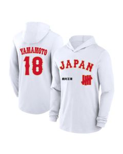 Men's Japan Baseball #18 Yoshinobu Yamamoto White 2026 World Baseball Classic Club Hoodie