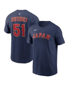 Men's Japan Baseball #51 Seiya Suzuki Navy 2026 World Baseball Classic Name & Number T-Shirt
