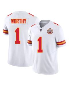 Men's Kansas City Chiefs #1 Xavier Worthy White Vapor F.U.S.E Limited Jersey (White)