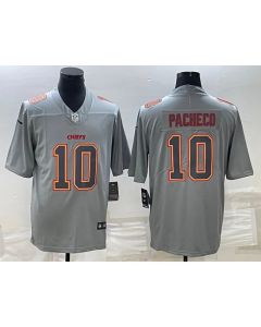 Men's Kansas City Chiefs #10 Isiah Pacheco Gray Atmosphere Fashion Stitched Jersey