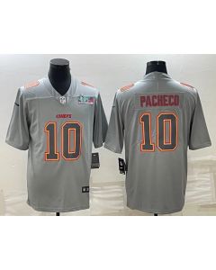 Men's Kansas City Chiefs #10 Isiah Pacheco Gray Super Bowl LVII Patch Atmosphere Fashion Stitched Jersey