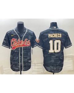 Men's Kansas City Chiefs #10 Isiah Pacheco Grey Camo With Patch Cool Base Stitched Baseball Jersey