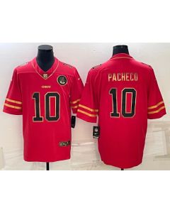 Men's Kansas City Chiefs #10 Isiah Pacheco Red Gold Vapor Untouchable Limited Stitched Jersey