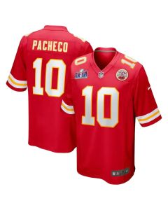 Men's Kansas City Chiefs #10 Isiah Pacheco Red Super Bowl LVIII Game Jersey