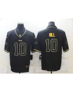 Men's Kansas City Chiefs #10 Tyreek Hill Black/Gold Salute To service Limited Stitched Jersey