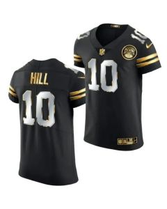 Men's Kansas City Chiefs #10 Tyreek Hill Black/Gold Stitched Football Jersey