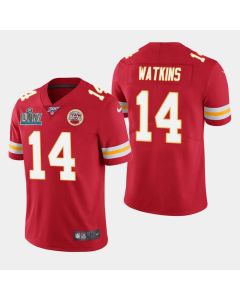 Men's Kansas City Chiefs #14 Sammy Watkins Red Super Bowl LIV With 100th Season Patch Vapor Untouchable Limited Stitched NFL Jersey