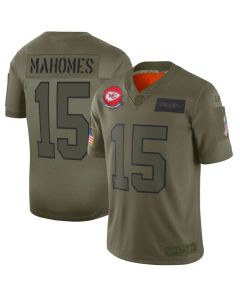 Men's Kansas City Chiefs #15 Patrick Mahomes 2019 Camo Salute To Service Limited Stitched NFL Jersey