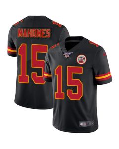 Men's Kansas City Chiefs #15 Patrick Mahomes Black 2019 100th Season Vapor Untouchable Limited Stitched NFL Jersey
