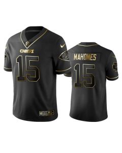 Men's Kansas City Chiefs #15 Patrick Mahomes Black 2019 Golden Edition Limited Stitched NFL Jersey