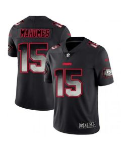 Men's Kansas City Chiefs #15 Patrick Mahomes Black 2019 Smoke Fashion Limited Stitched NFL Jersey