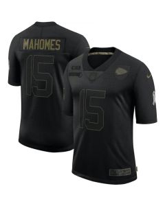 Men's Kansas City Chiefs #15 Patrick Mahomes Black 2020 Salute To Service Limited Stitched Jersey