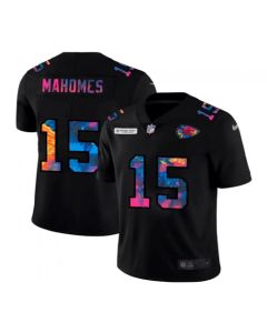 Men's Kansas City Chiefs #15 Patrick Mahomes Black Crucial Catch Limited Stitched Jersey