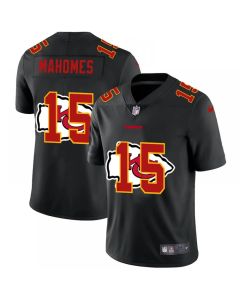 Men's Kansas City Chiefs #15 Patrick Mahomes Black Shadow Logo Limited Stitched Jersey