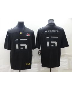 Men's Kansas City Chiefs #15 Patrick Mahomes Black Shadow Stitched Jersey