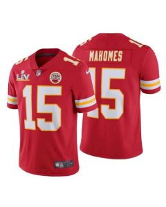 Men's Kansas City Chiefs #15 Patrick Mahomes Red 2021 Super Bowl LV Stitched NFL Jersey