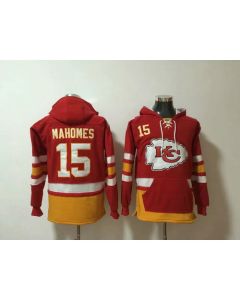 Men's Kansas City Chiefs #15 Patrick Mahomes Red All Stitched NFL Hoodie Sweatshirt