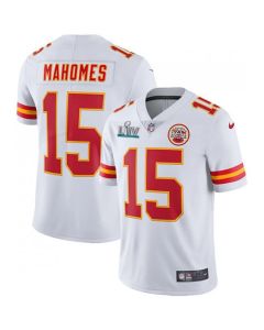 Men's Kansas City Chiefs #15 Patrick Mahomes Super Bowl LIV White Vapor Untouchable Limited Stitched NFL Jersey