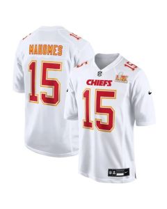 Men's Kansas City Chiefs #15 Patrick Mahomes Tundra White Super Bowl LIX Fashion Game Jersey