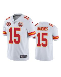 Men's Kansas City Chiefs #15 Patrick Mahomes White 2019 60th Anniversary Limited Stitched NFL Jersey
