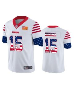 Men's Kansas City Chiefs #15 Patrick Mahomes White 2019 USA Flag Fashion Limited Stitched NFL Jersey
