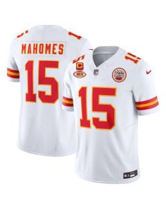 Men's Kansas City Chiefs #15 Patrick Mahomes White 2024 F.U.S.E. With "NKH" Patch And 4-star C Patch Vapor Untouchable Limited Stitched Jersey