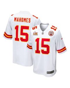 Men's Kansas City Chiefs #15 Patrick Mahomes White Super Bowl LIX Game Jersey (White)