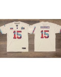 Men's Kansas City Chiefs #15 Patrick Mahomes White Super Bowl LVII Patch Vapor Untouchable Limited Stitched Jersey (White)