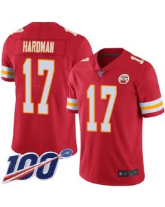 Men's Kansas City Chiefs #17 Mecole Hardman Red 2019 100th Season Vapor Untouchable Limited Stitched NFL Jersey