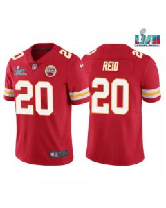 Men's Kansas City Chiefs #20 Justin Reid Red Super Bowl LVII Patch Vapor Untouchable Limited Stitched Jersey